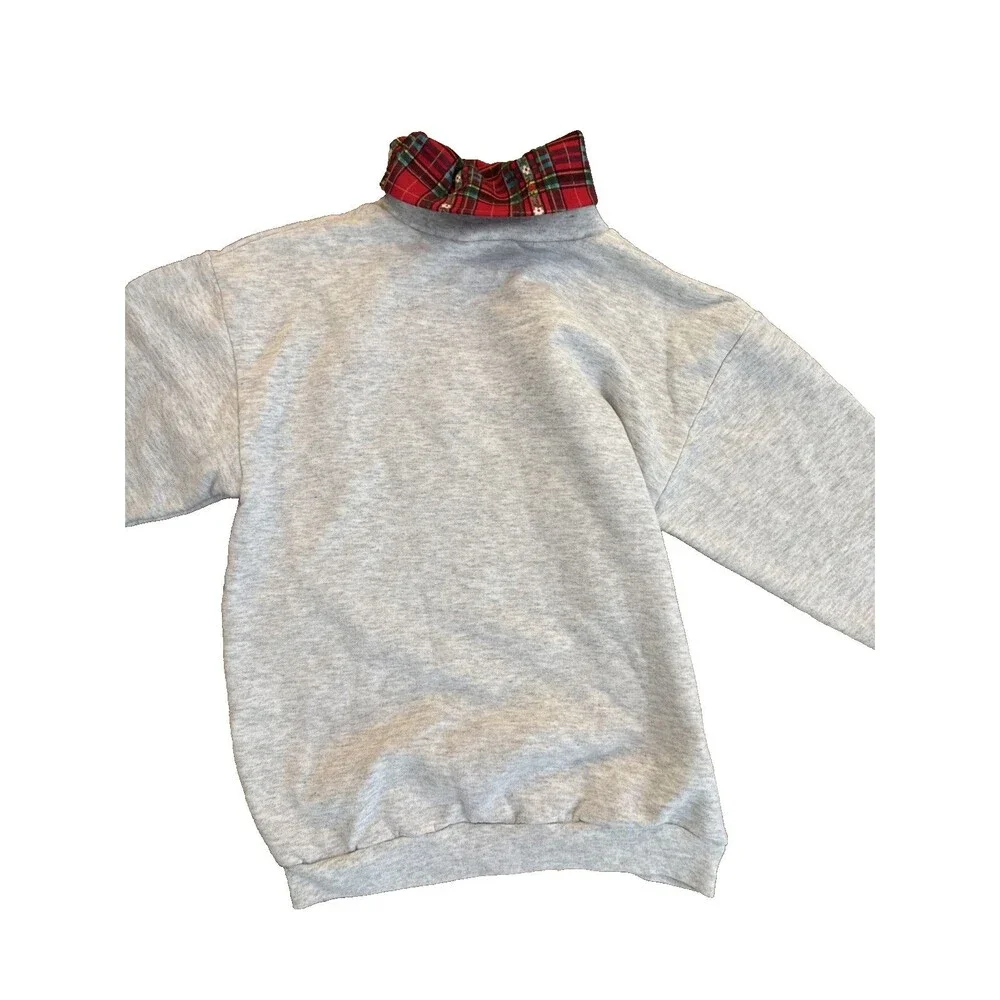 2x Vtg Basic Image Sweatshirt Girls Size 14/16 XL Mock Turtleneck Cats Bear EUC